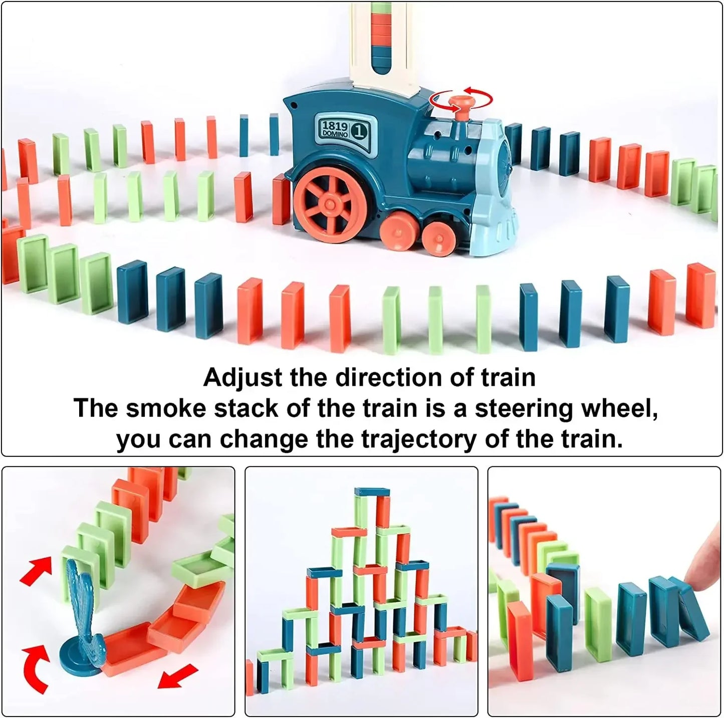 Automatic Domino Train Set: Fun for All Ages!