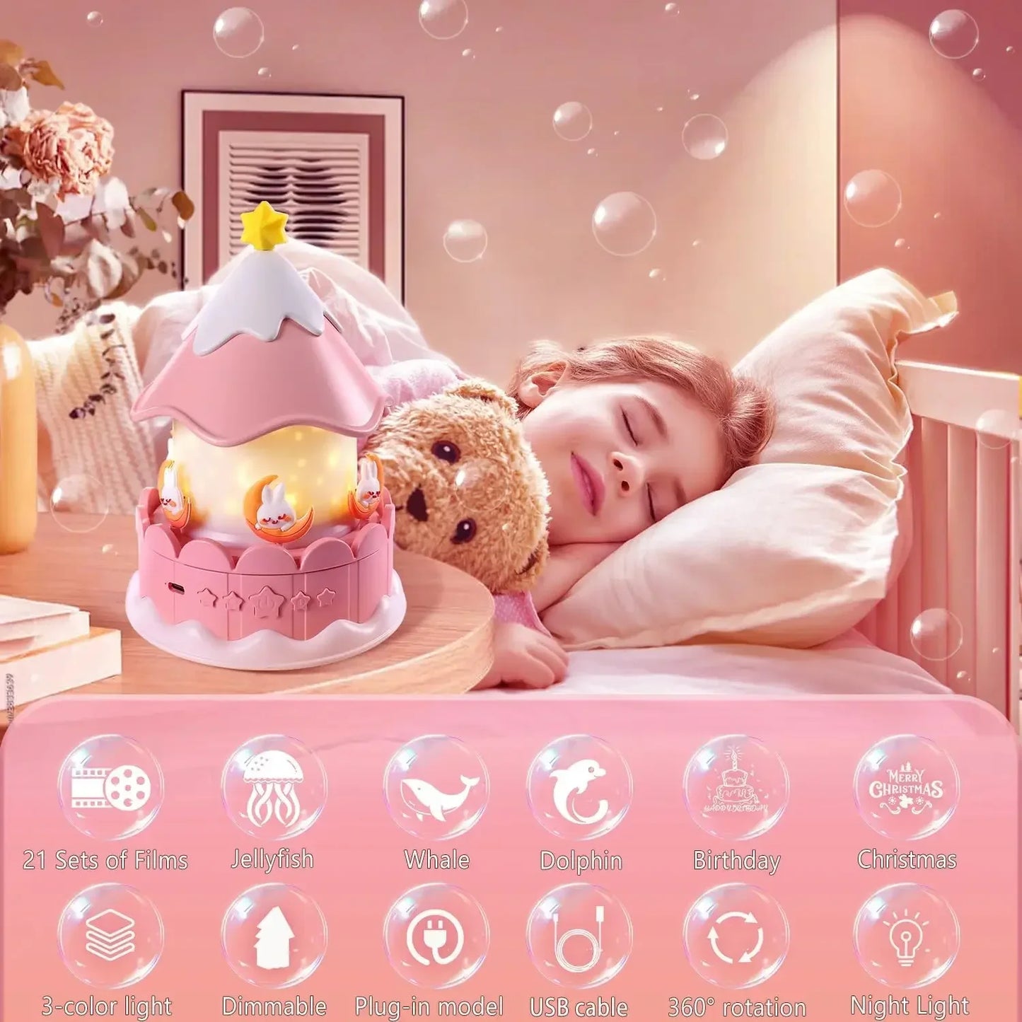 Magical Multifunction Projector Lamp – A Dreamy Experience for All Ages!